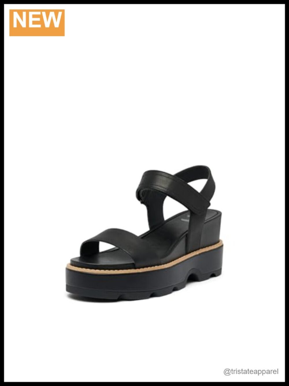 Women's Leather Wedge Sandal with Y-Strap Ankle Strap